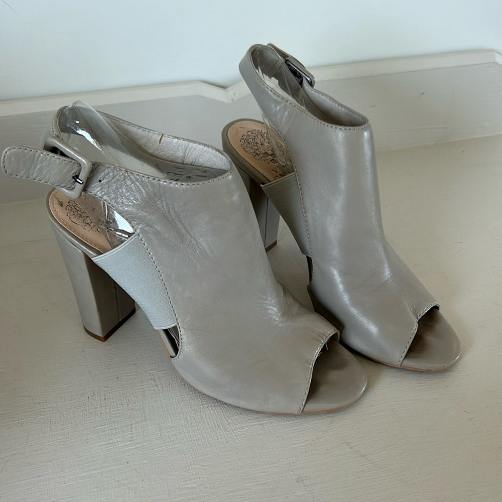 Vince Camuto open toe, sling back heels